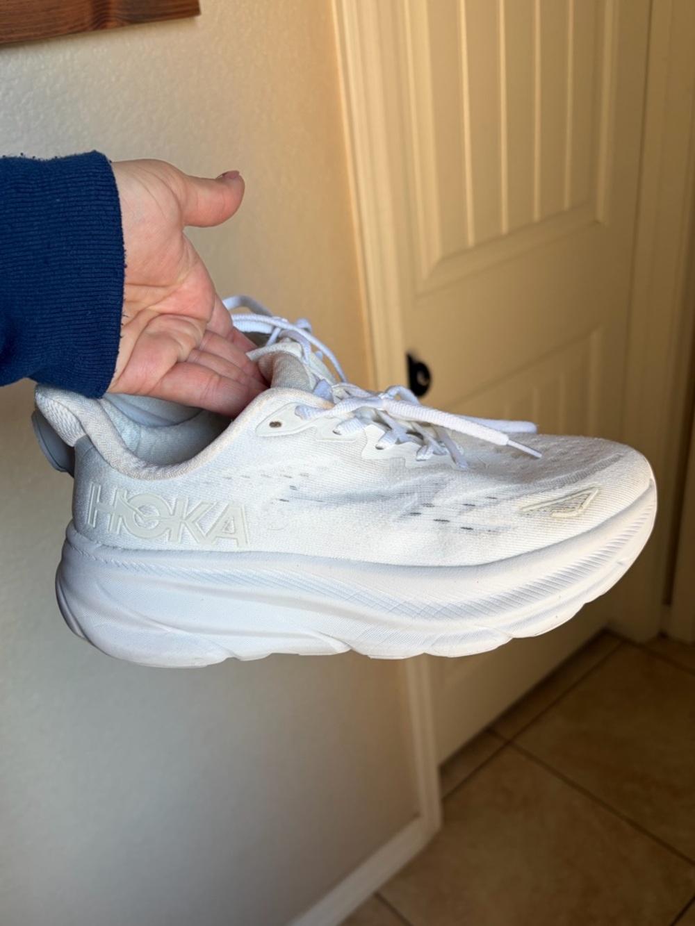 Hoka white shoe